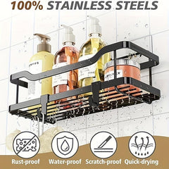 Wall Mounted Bathroom Storage Rack Shower Caddy Basket Organizer