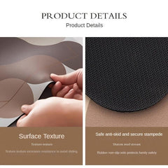 Vintage Leaf Pattern Floor Mat Soft Non-Slip Bath Rug Oval Shaped