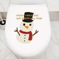 Christmas Tree Santa Claus & Snowman Toilet Sticker