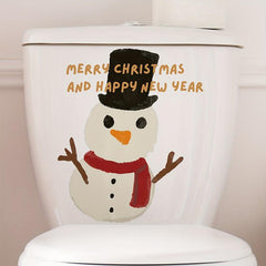 Christmas Tree Santa Claus & Snowman Toilet Sticker