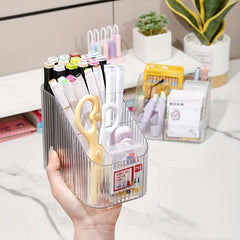 3 Compartment Clear Makeup Storage Box for Bathroom & Desktop Organization