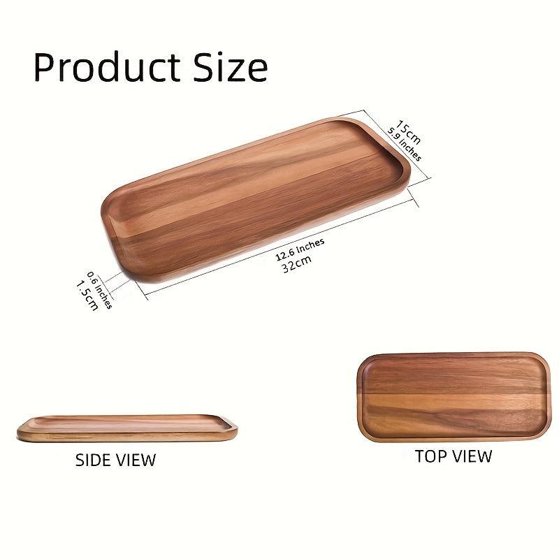 Wood Storage Tray Vanity Sink Organizer Bathroom Decor