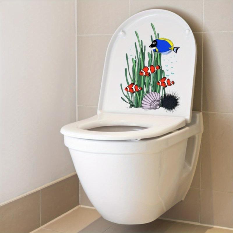 Coral Fish Pattern Toilet Decal - Waterproof & Self Adhesive