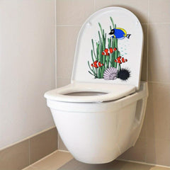 Coral Fish Pattern Toilet Decal - Waterproof & Self Adhesive