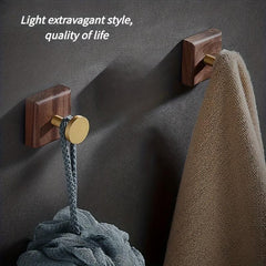 4pcs Wooden Coat Hook Retro Entryway Bath Towel Hook Walnut Hook