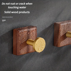 4pcs Wooden Coat Hook Retro Entryway Bath Towel Hook Walnut Hook