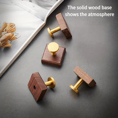 4pcs Wooden Coat Hook Retro Entryway Bath Towel Hook Walnut Hook