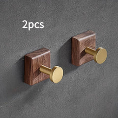 4pcs Wooden Coat Hook Retro Entryway Bath Towel Hook Walnut Hook