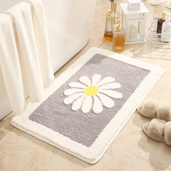 Daisy Pattern Non-Slip Absorbent Floor Mat Soft & Comfortable Bathroom Mat