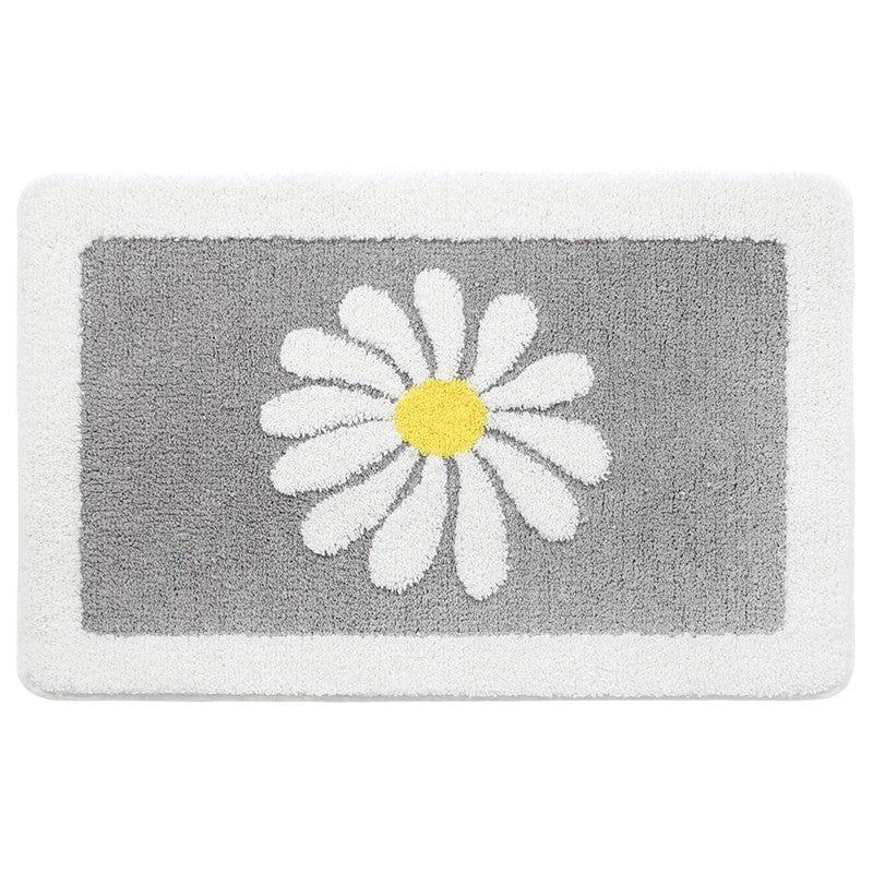 Daisy Pattern Non-Slip Absorbent Floor Mat Soft & Comfortable Bathroom Mat