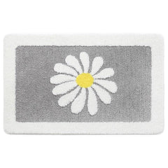 Daisy Pattern Non-Slip Absorbent Floor Mat Soft & Comfortable Bathroom Mat