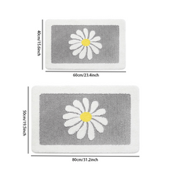 Daisy Pattern Non-Slip Absorbent Floor Mat Soft & Comfortable Bathroom Mat