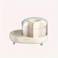 360 Degree Rotating Makeup Brush Organizer Clear Storage Box