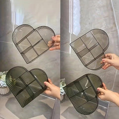 Transparent Heart Shaped Cosmetic Storage Box Makeup Organizer