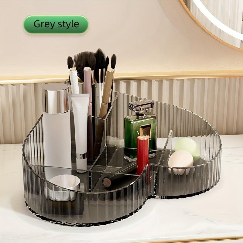 Transparent Heart Shaped Cosmetic Storage Box Makeup Organizer