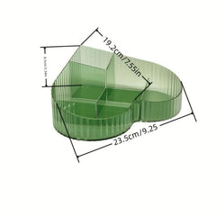 Transparent Heart Shaped Cosmetic Storage Box Makeup Organizer