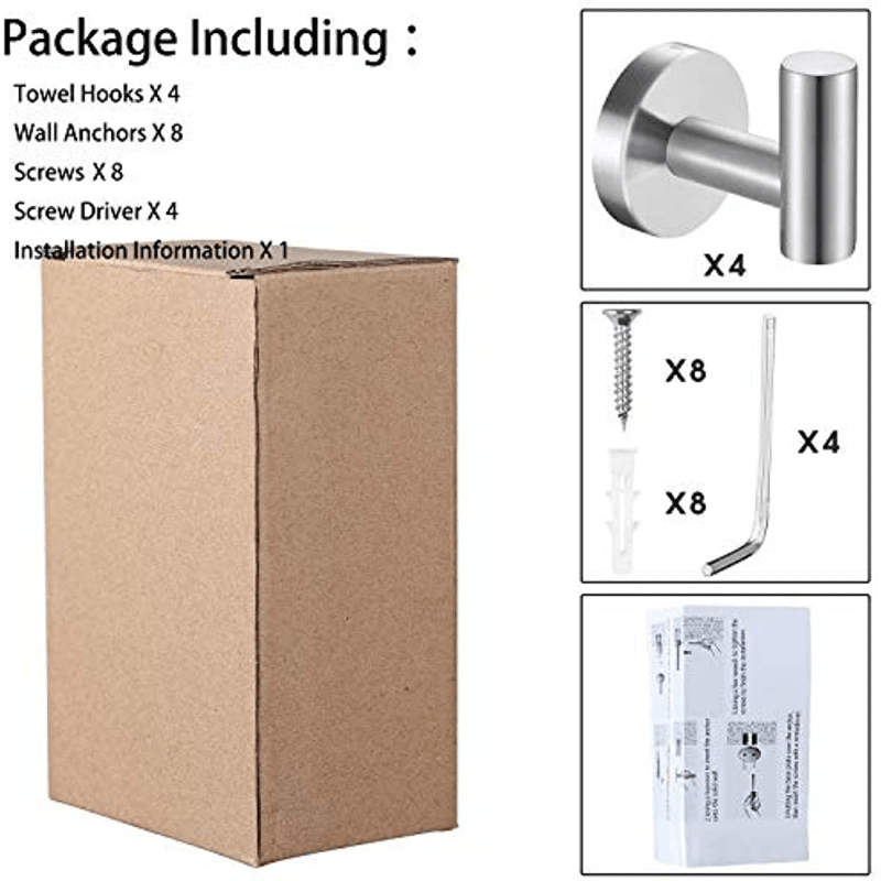 Wall Hook Towel Robe Holder Heavy Duty Wall Mount Closet Door Ba