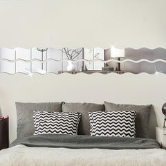6pcs Acrylic Mirror Wall Sticker Self adhesive Decal For Room