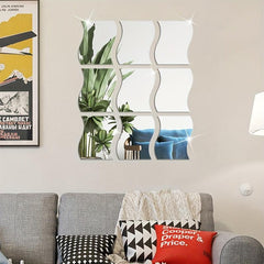 6pcs Acrylic Mirror Wall Sticker Self adhesive Decal For Room