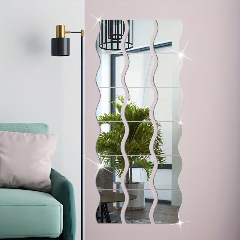 6pcs Acrylic Mirror Wall Sticker Self adhesive Decal For Room