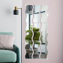 6pcs Acrylic Mirror Wall Sticker Self adhesive Decal For Room