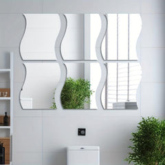6pcs Acrylic Mirror Wall Sticker Self adhesive Decal For Room