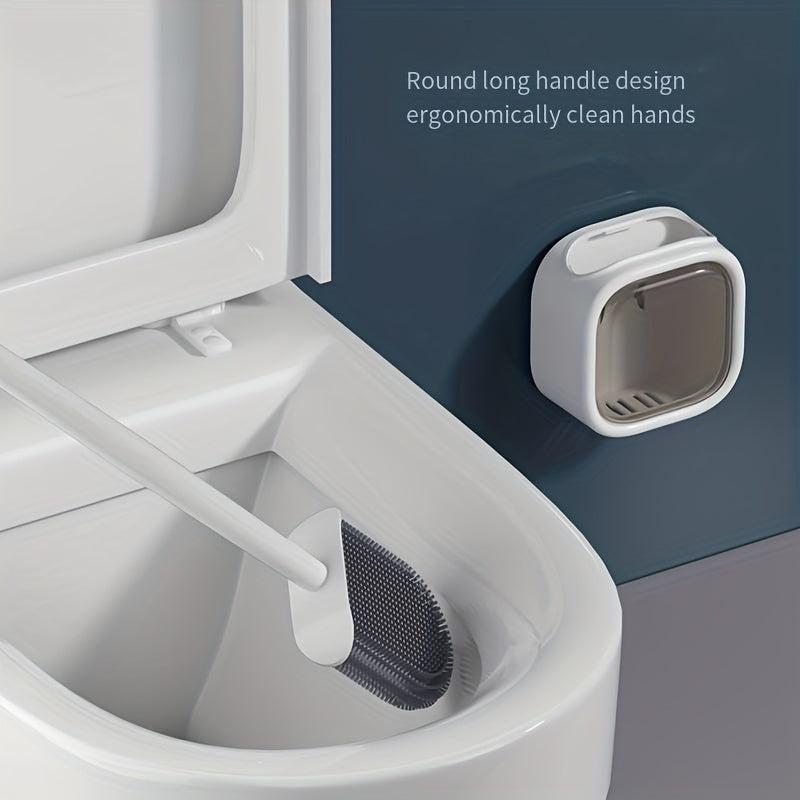 Toilet Brush With Holder Box Wall Hanging Cleaning Brush Non Punching Brush