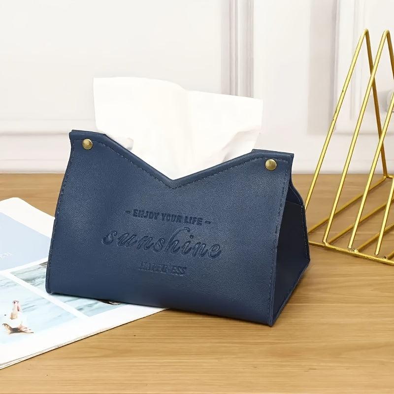Slogan Graphic Tissue Box Cover Holder Storage Bag for Bathroom Living Room
