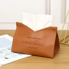 Slogan Graphic Tissue Box Cover Holder Storage Bag for Bathroom Living Room