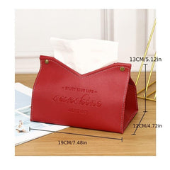 Slogan Graphic Tissue Box Cover Holder Storage Bag for Bathroom Living Room