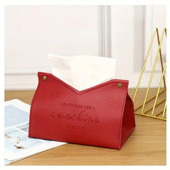 Slogan Graphic Tissue Box Cover Holder Storage Bag for Bathroom Living Room