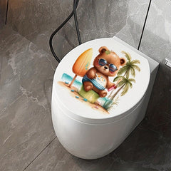 Bear Toilet Sticker Bathroom Decoration Self-Adhesive Decal Room Decor