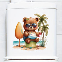 Bear Toilet Sticker Bathroom Decoration Self-Adhesive Decal Room Decor