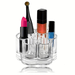 Flower Shaped Acrylic Cosmetic Storage Box Makeup Brush and Lipstick Holder