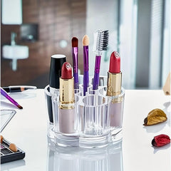Flower Shaped Acrylic Cosmetic Storage Box Makeup Brush and Lipstick Holder