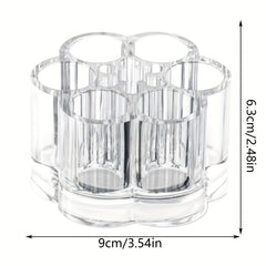 Flower Shaped Acrylic Cosmetic Storage Box Makeup Brush and Lipstick Holder