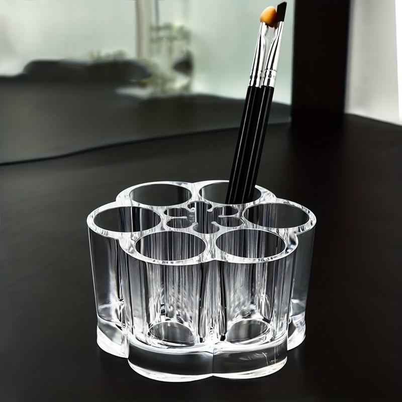 Flower Shaped Acrylic Cosmetic Storage Box Makeup Brush and Lipstick Holder