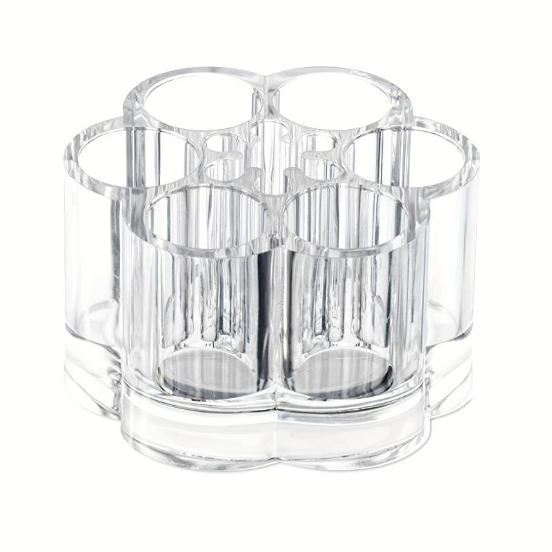 Flower Shaped Acrylic Cosmetic Storage Box Makeup Brush and Lipstick Holder