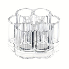 Flower Shaped Acrylic Cosmetic Storage Box Makeup Brush and Lipstick Holder