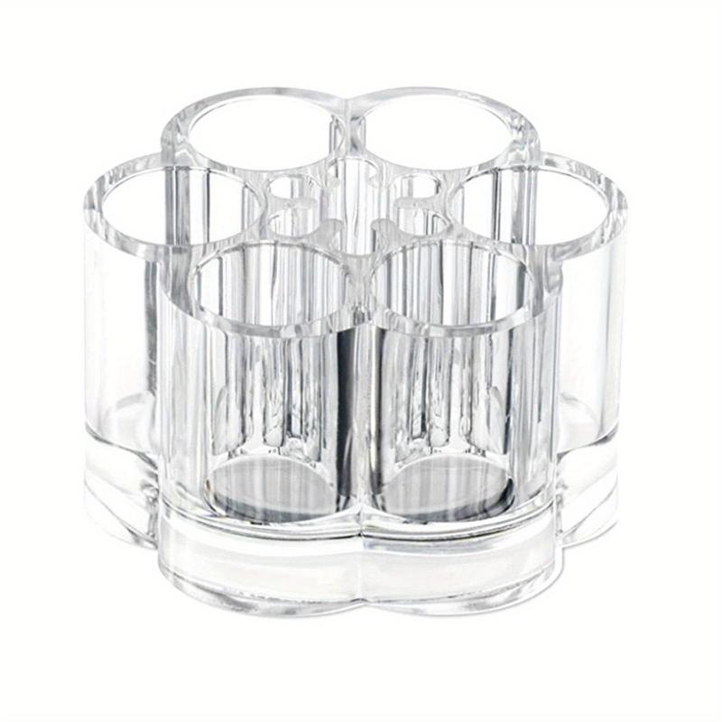 Flower Shaped Acrylic Cosmetic Storage Box Makeup Brush and Lipstick Holder
