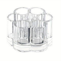 Flower Shaped Acrylic Cosmetic Storage Box Makeup Brush and Lipstick Holder