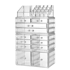 Acrylic Makeup Storage Box 9 Drawers Lipstick Jewelry Vanity Organizer