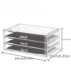 Acrylic Makeup Storage Box 9 Drawers Lipstick Jewelry Vanity Organizer