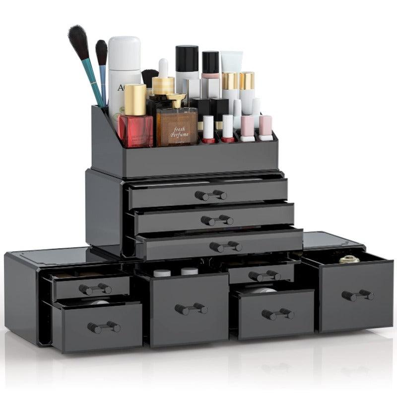 Acrylic Makeup Storage Box 9 Drawers Lipstick Jewelry Vanity Organizer