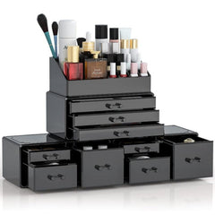 Acrylic Makeup Storage Box 9 Drawers Lipstick Jewelry Vanity Organizer