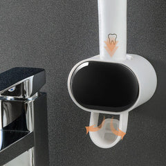 Auto Toothpaste Squeezer & Toothbrush Holder Set