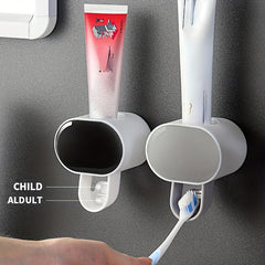 Auto Toothpaste Squeezer & Toothbrush Holder Set