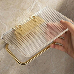 Toilet Paper Holder With Shelf Acrylic Roll Paper Storage Rack
