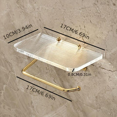 Toilet Paper Holder With Shelf Acrylic Roll Paper Storage Rack