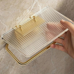 Toilet Paper Holder With Shelf Acrylic Roll Paper Storage Rack